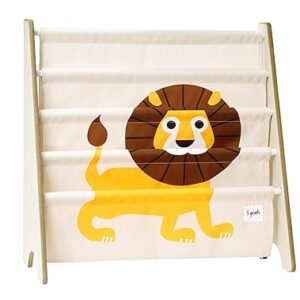 3 Sprouts Book Rack – Kids Storage Shelf Organizer Baby Room Bookcase Furniture, Lion