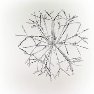 Alpine Corporation Large Christmas White Snowflake Ornament with LED Lights, Indoor Festive Holiday Décor, 16 inch