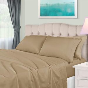SUPERIOR Egyptian Cotton, 650 Thread Count Solid, Deep Pocket Sheet Set, King, Linen, 4-Piece Set