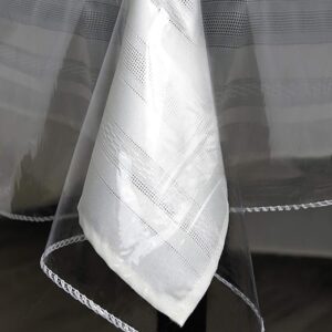 BRODER MFG. INC. Tablecloth Protector Crystal Clear Vinyl (70" Round) | Thick, Durable Clear Table/Tablecloth Protector | Perfect for Parties, Special Occasions, Gatherings, and Everyday Use